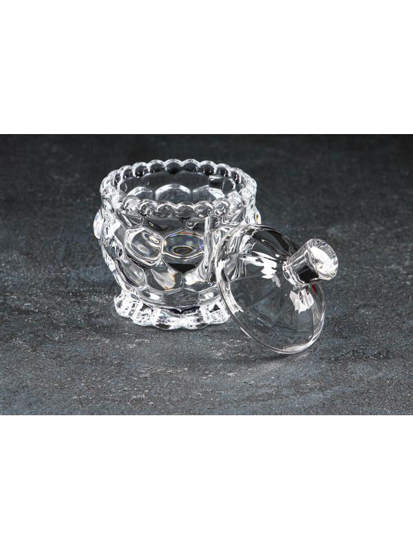 Сахарница стеклянная Доляна «Гранатовый браслет», 180 мл, 8,5×10 см