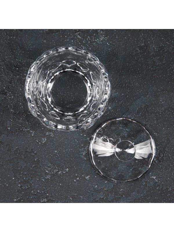 Сахарница стеклянная Доляна «Гранатовый браслет», 180 мл, 8,5×10 см