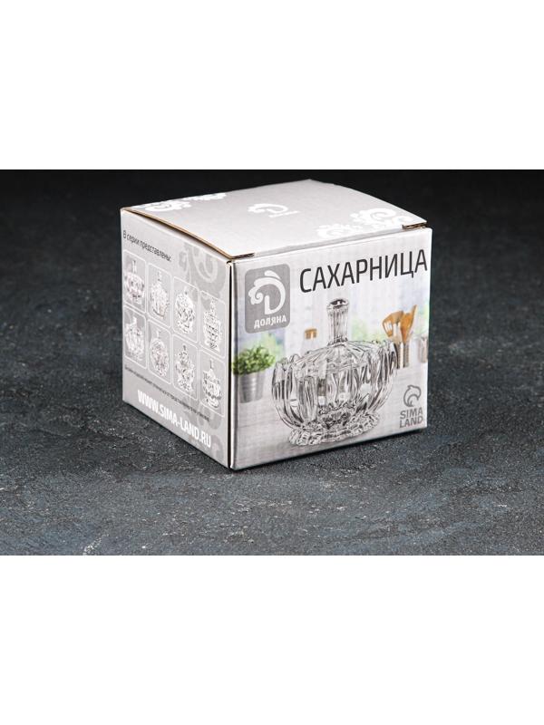 Сахарница стеклянная Доляна «Гранатовый браслет», 180 мл, 8,5×10 см