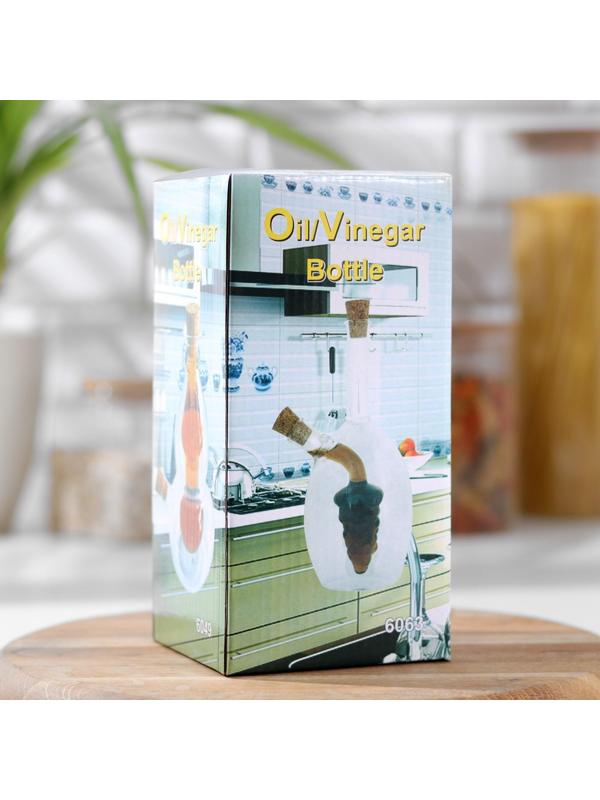 Бутыль стеклянная 2 в 1 для соусов и масла «Фьюжн. Виноград», 450/60 мл, 11×9,5×15,5 см