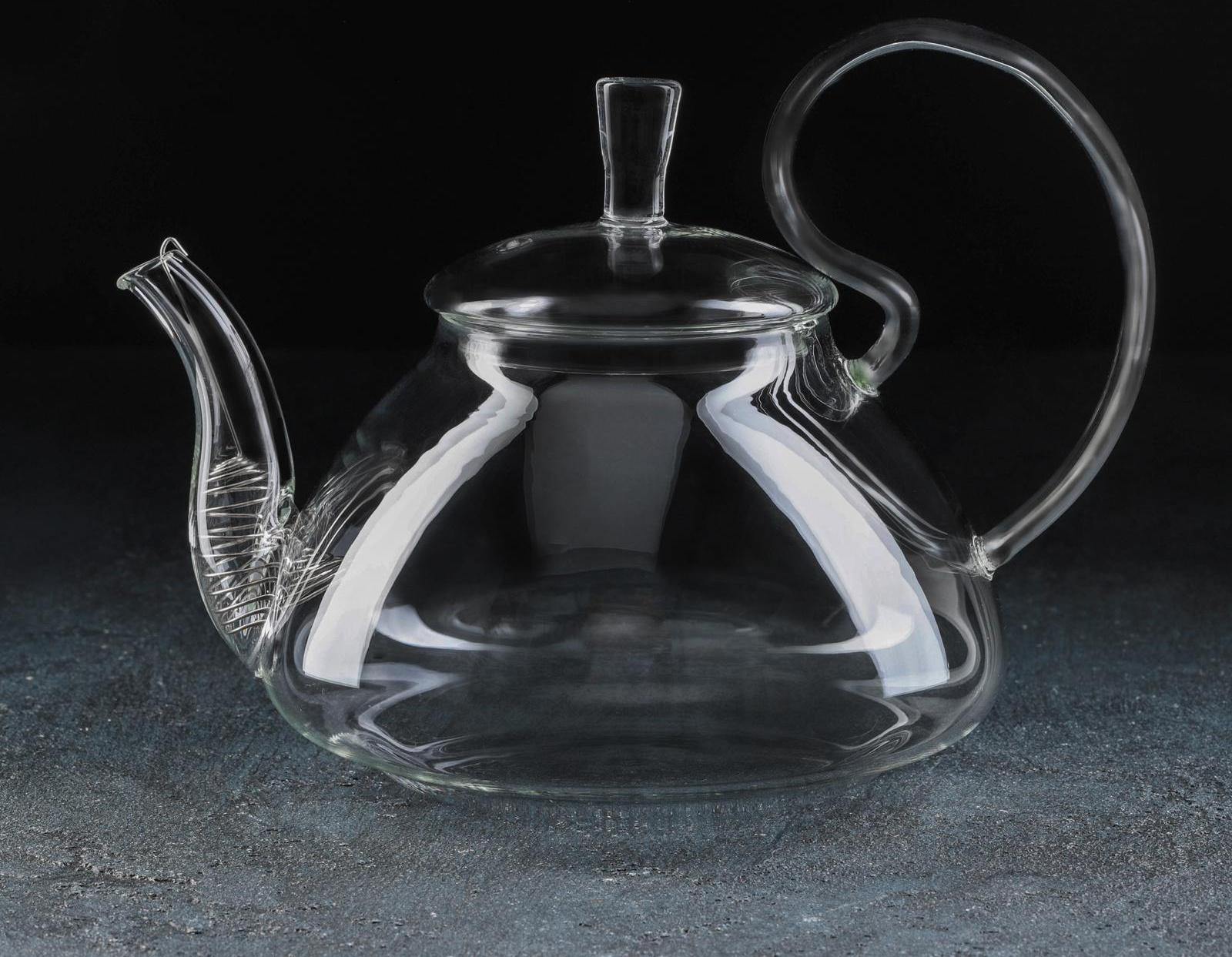 Чайник стеклянный заварочный Magistro «Элегия», 1 л, 20,5×15×15 см, металлическое сито