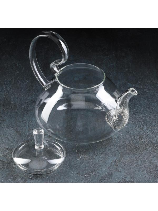 Чайник стеклянный заварочный Magistro «Элегия», 1 л, 20,5×15×15 см, металлическое сито