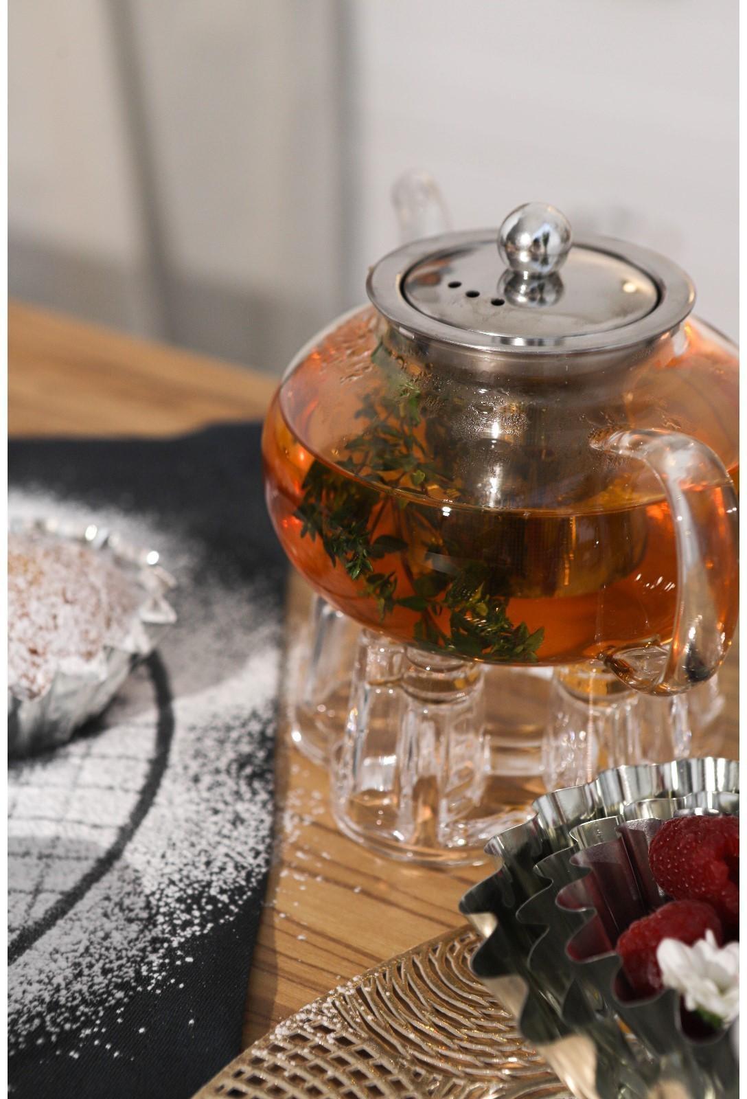 Чайник стеклянный заварочный Доляна «Калиопа», 600 мл, металлическое сито