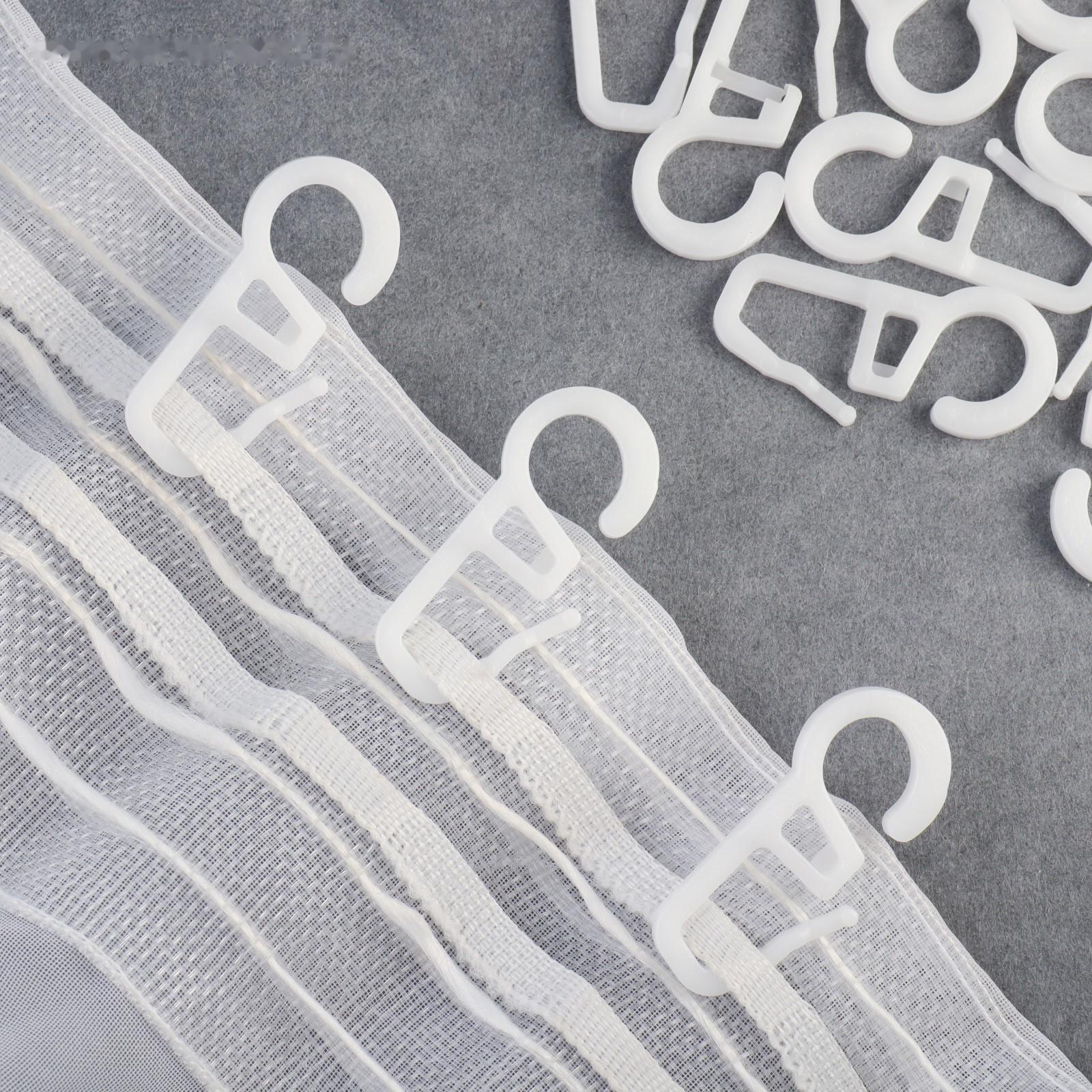 Крючок для штор на кольцо, 35 × 15 мм, цвет белый