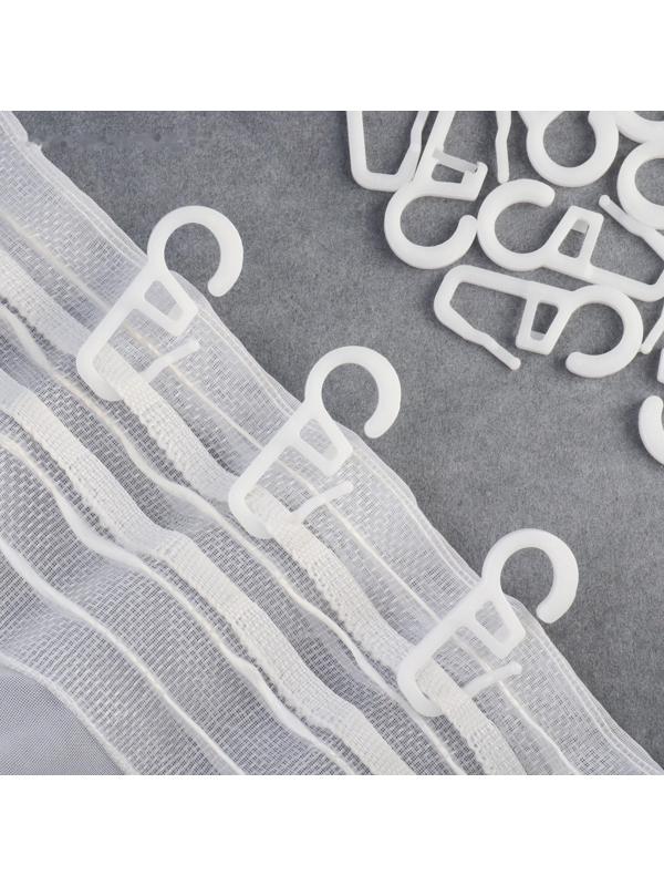 Крючок для штор на кольцо, 35 × 15 мм, цвет белый