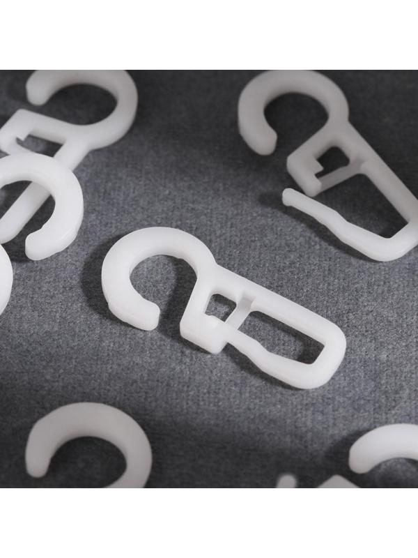 Крючок для штор на кольцо, 35 × 15 мм, цвет белый