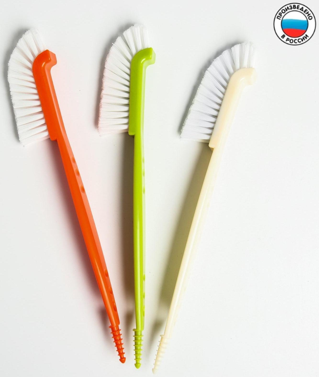 Щётка для мытья бутылочек и сосок, цвета МИКС