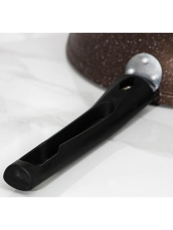 Сковорода, d=24 см, съёмная ручка, антипригарное покрытие, цвет кофейный мрамор