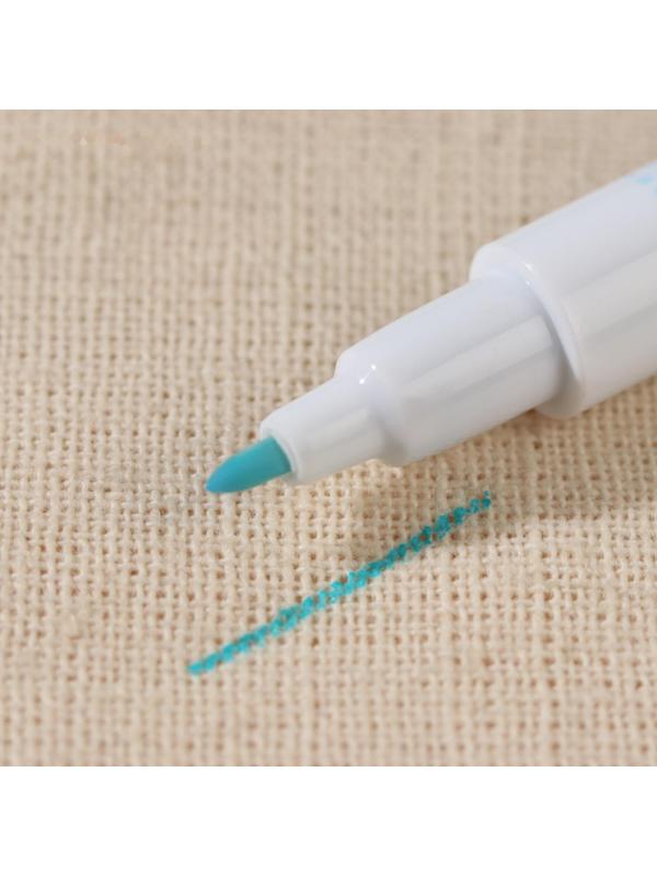 Маркер для ткани, смывающийся, двусторонний, цвет голубой