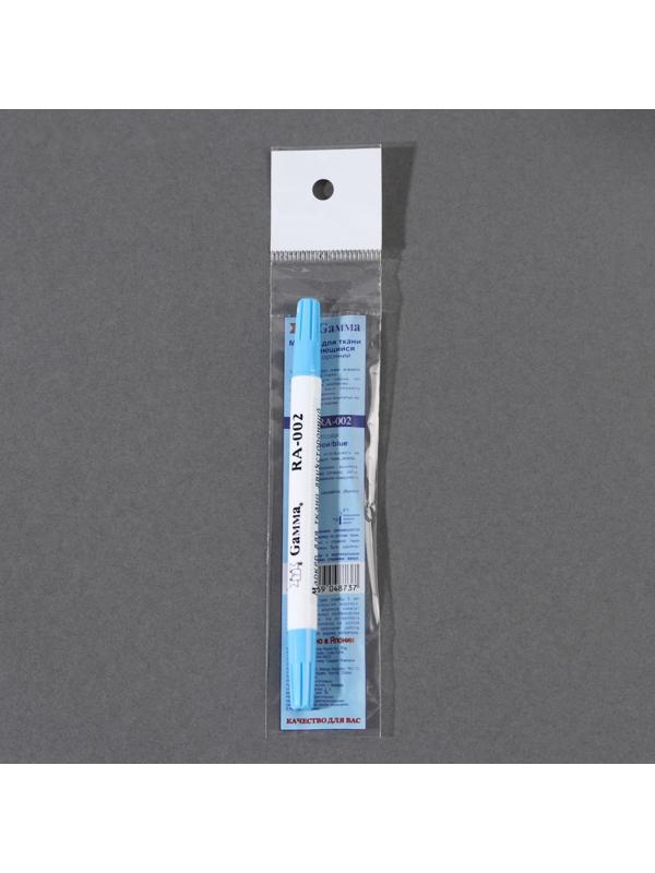 Маркер для ткани, смывающийся, двусторонний, цвет голубой