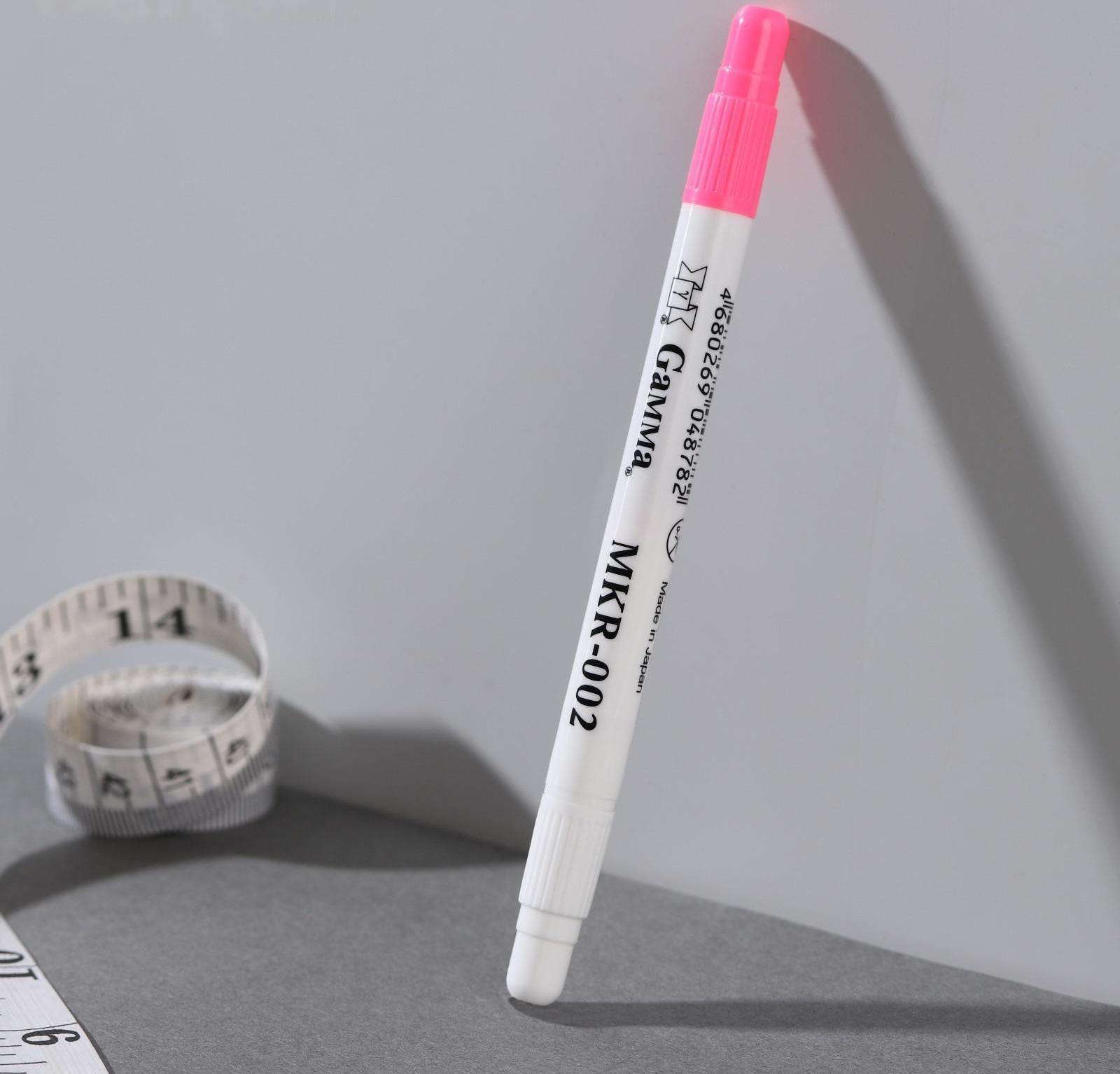 Маркер для ткани, самоисчезающий, с корректором, цвет розовый