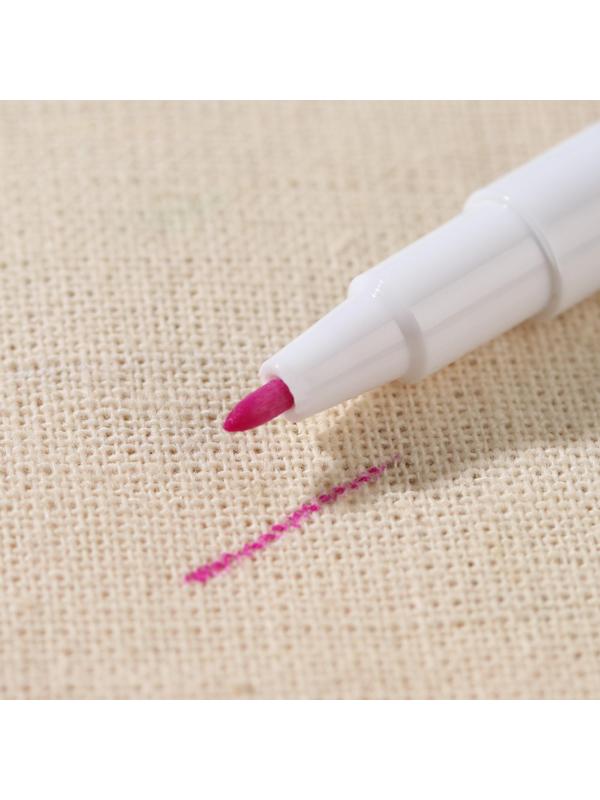 Маркер для ткани, самоисчезающий, с корректором, цвет розовый