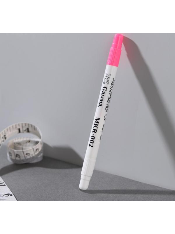 Маркер для ткани, самоисчезающий, с корректором, цвет розовый
