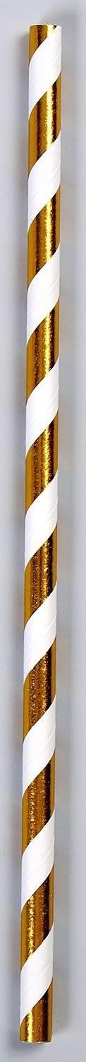 Трубочка для коктейля «Полоска», набор 12 шт., цвет золотой