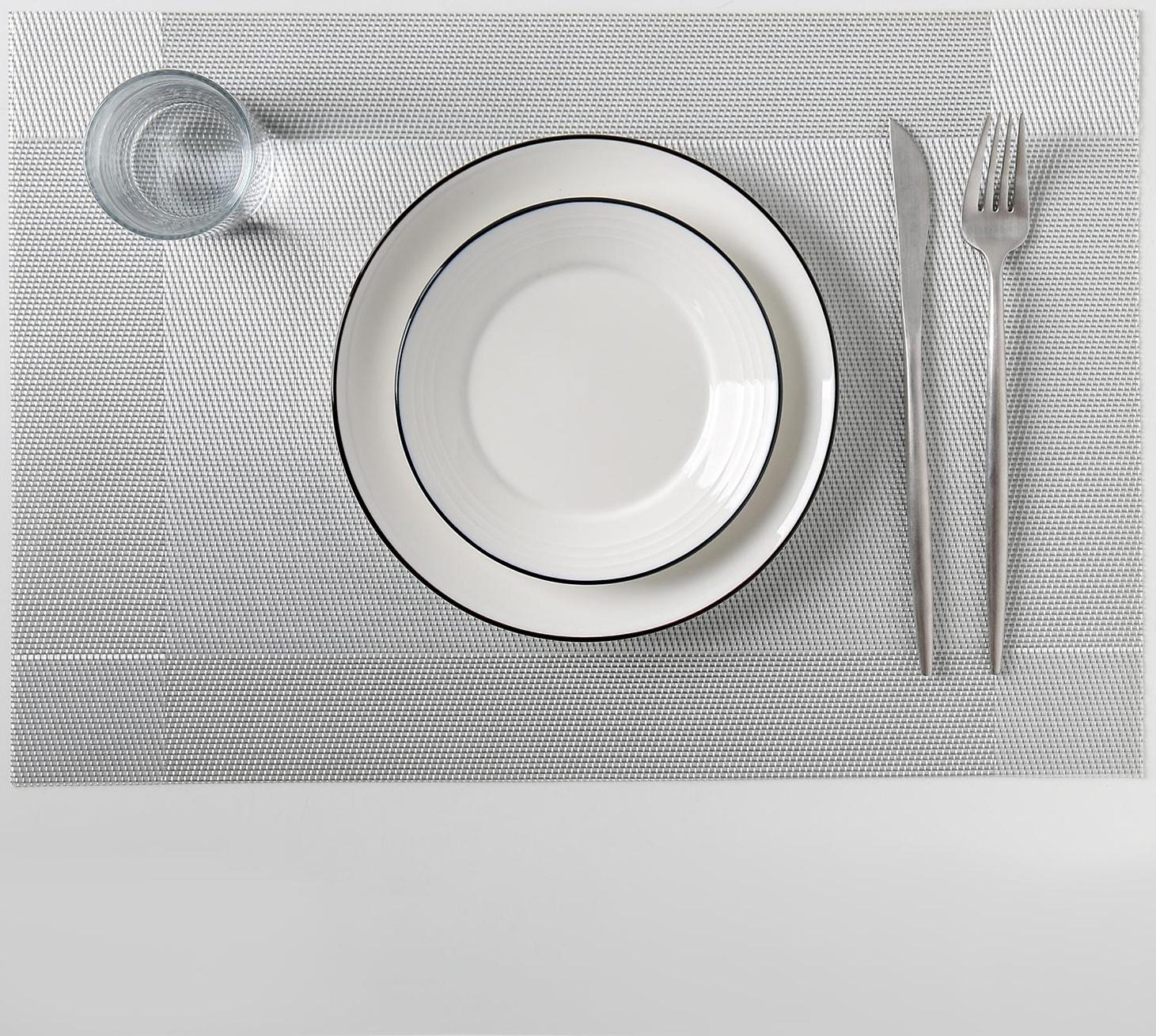 Салфетка сервировочная на стол «Шахматы», 45×30 см, цвет серый