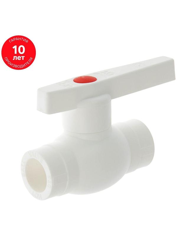Кран VALFEX OPTIMA, полипропиленовый, со стальным омедненным шаром, d=20 мм