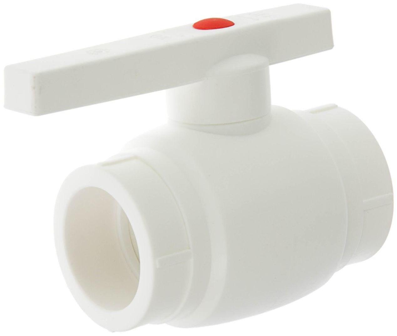 Кран VALFEX OPTIMA, полипропиленовый, со стальным омедненным шаром, d=40 мм