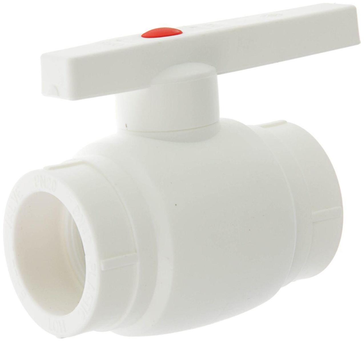 Кран VALFEX OPTIMA, полипропиленовый, со стальным омедненным шаром, d=40 мм