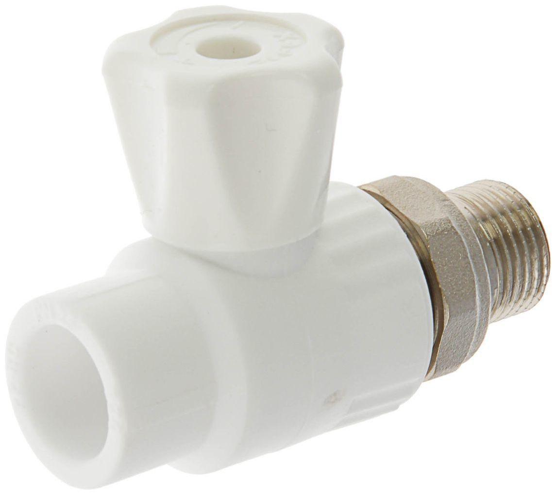 Кран шаровой для радиатора VALFEX, полипропиленовый, прямой, 20 х 1/2