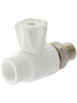 Кран шаровой для радиатора VALFEX, полипропиленовый, прямой, 20 х 1/2