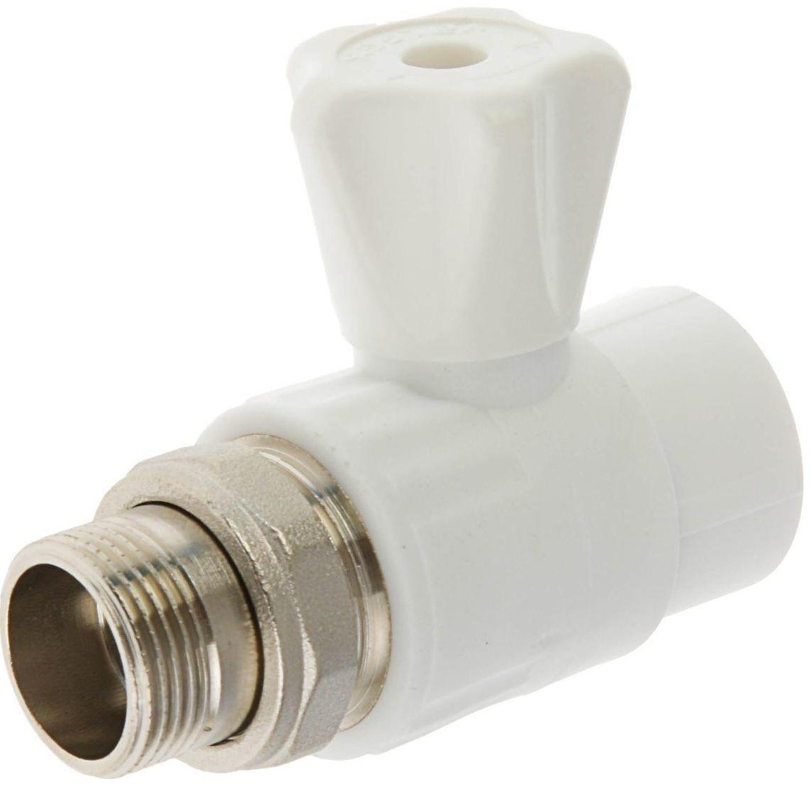 Кран шаровой для радиатора VALFEX, полипропиленовый, прямой, 25 х 3/4