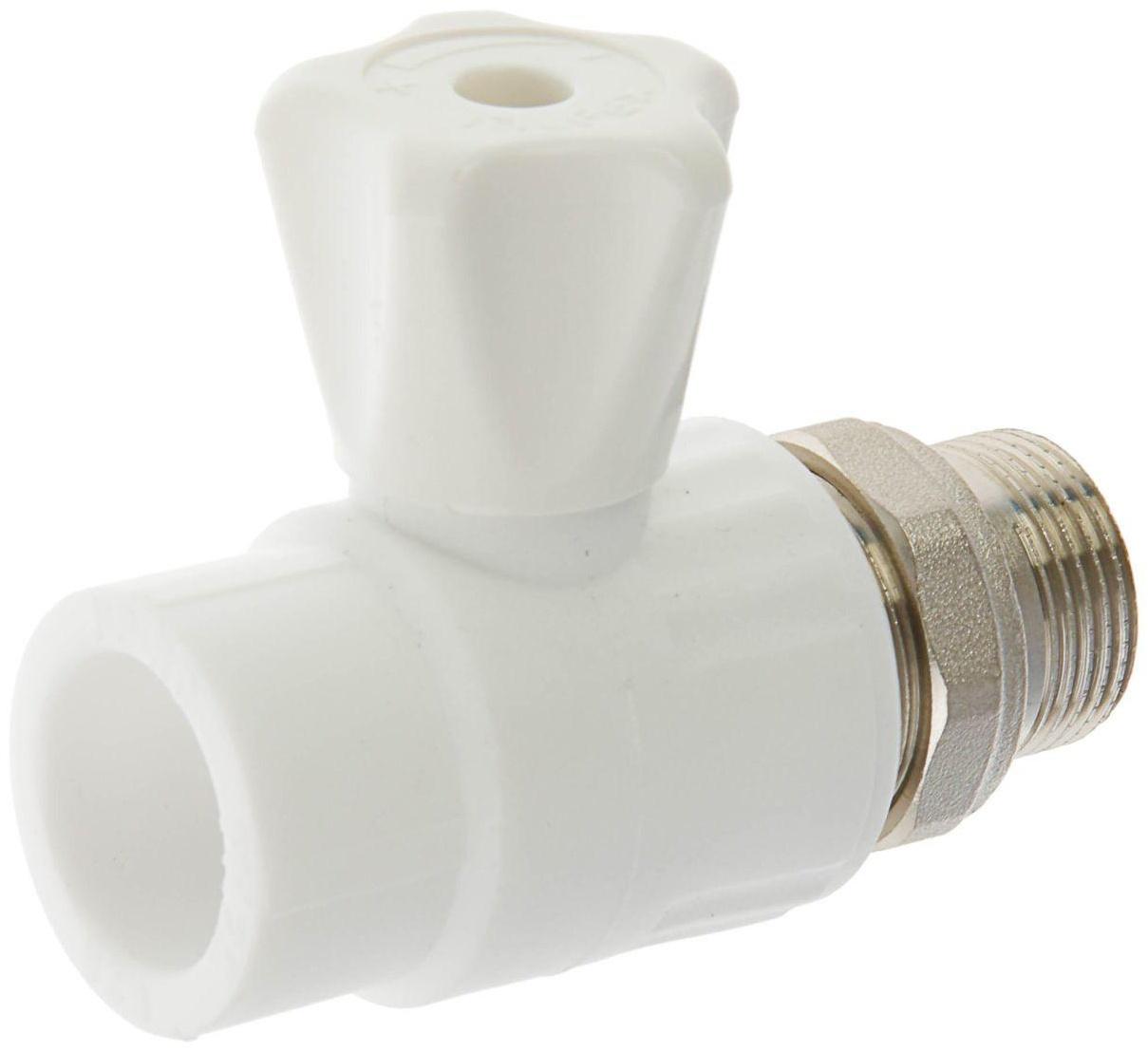 Кран шаровой для радиатора VALFEX, полипропиленовый, прямой, 25 х 3/4