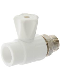 Кран шаровой для радиатора VALFEX, полипропиленовый, прямой, 25 х 3/4