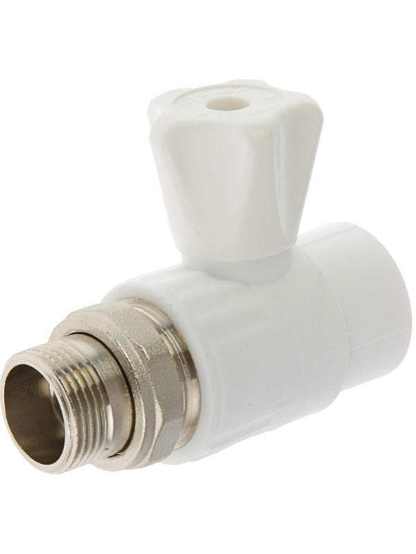 Кран шаровой для радиатора VALFEX, полипропиленовый, прямой, 25 х 3/4