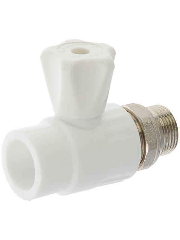 Кран шаровой для радиатора VALFEX, полипропиленовый, прямой, 25 х 3/4