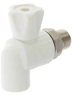 Кран шаровой для радиатора VALFEX, полипропиленовый, угловой, d=20 мм х 1/2