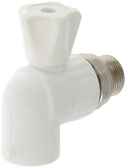 Кран шаровой для радиатора VALFEX, полипропиленовый, угловой, d=25 мм х 3/4
