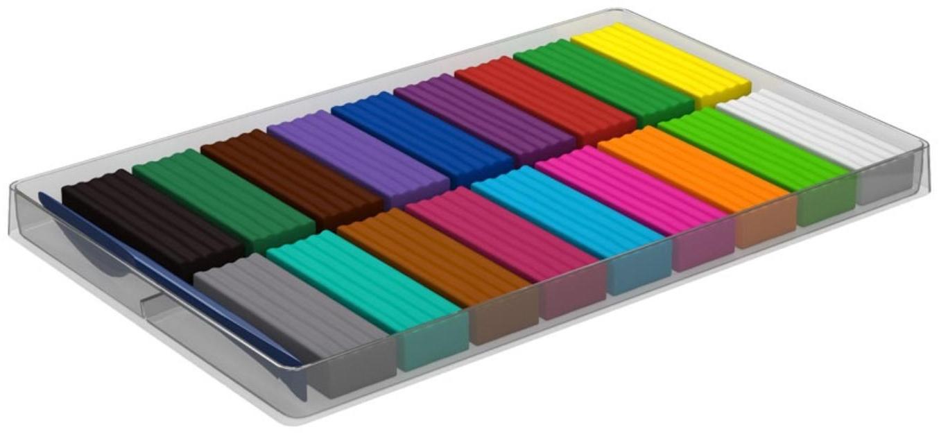 Пластилин 18 цветов, 324 г, ErichKrause ArtBerry, премиум, с алоэ вера, со стеком, индивидуальная упаковка брусков, в картонной упаковке