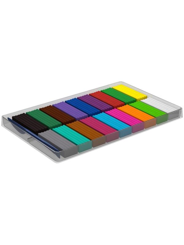 Пластилин 18 цветов, 324 г, ErichKrause ArtBerry, премиум, с алоэ вера, со стеком, индивидуальная упаковка брусков, в картонной упаковке