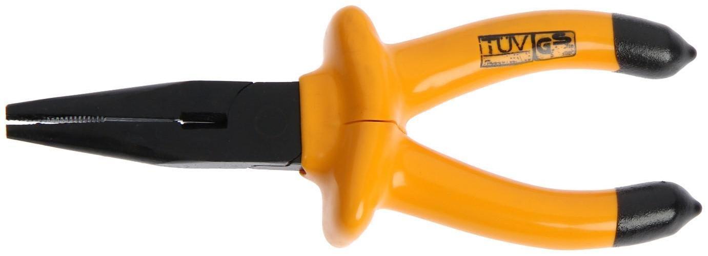 Длинногубцы диэлектрические ТУНДРА, изолирующие рукоятки из резины до 1000 В, 160 мм