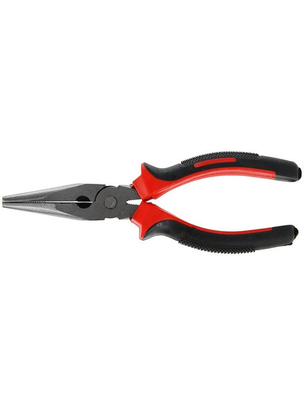 Длинногубцы ЛОМ, шлифованные, двухкомпонентные рукоятки, 160 мм