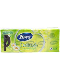 Носовые Платки Zewa Deluxe аромат ромашки 10шт.х10 упаковок