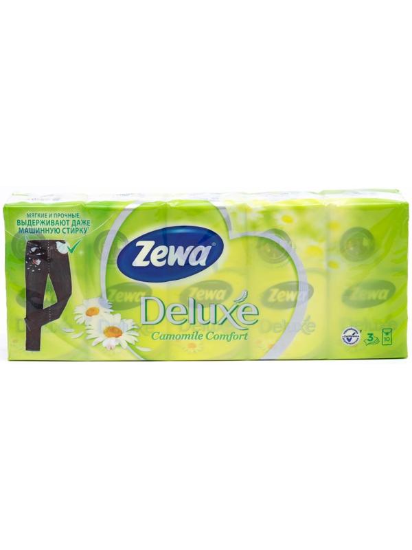 Носовые Платки Zewa Deluxe аромат ромашки 10шт.х10 упаковок