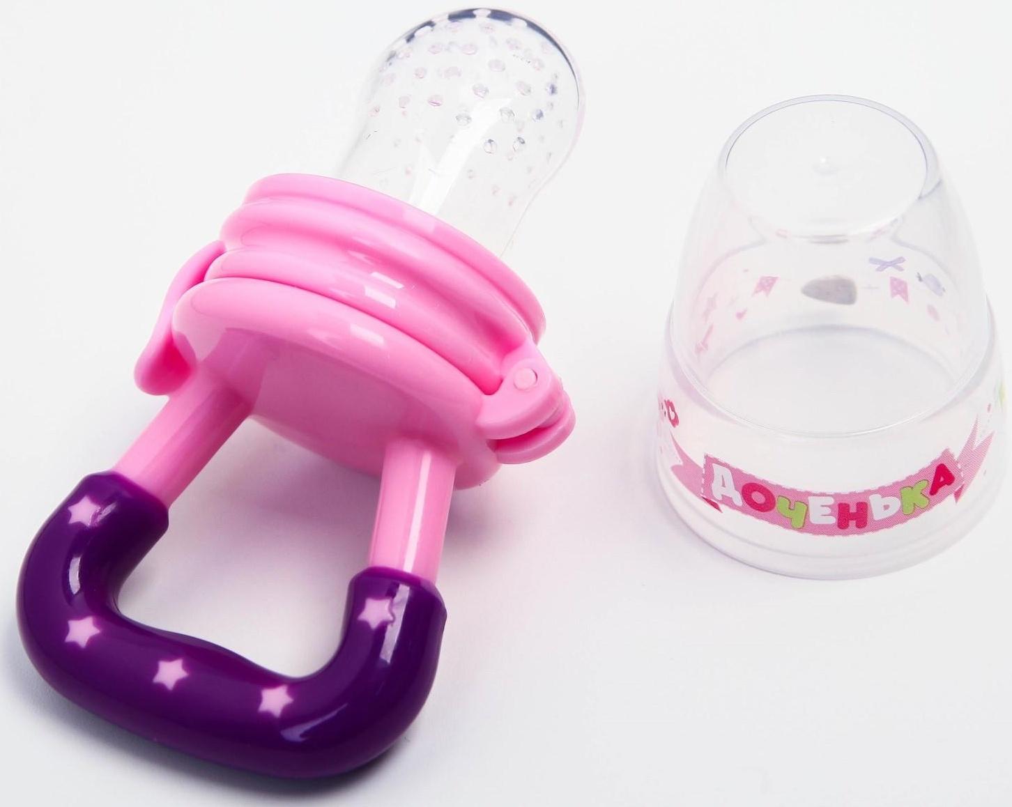 Ниблер «Доченька», с силиконовой сеточкой, цвет розовый