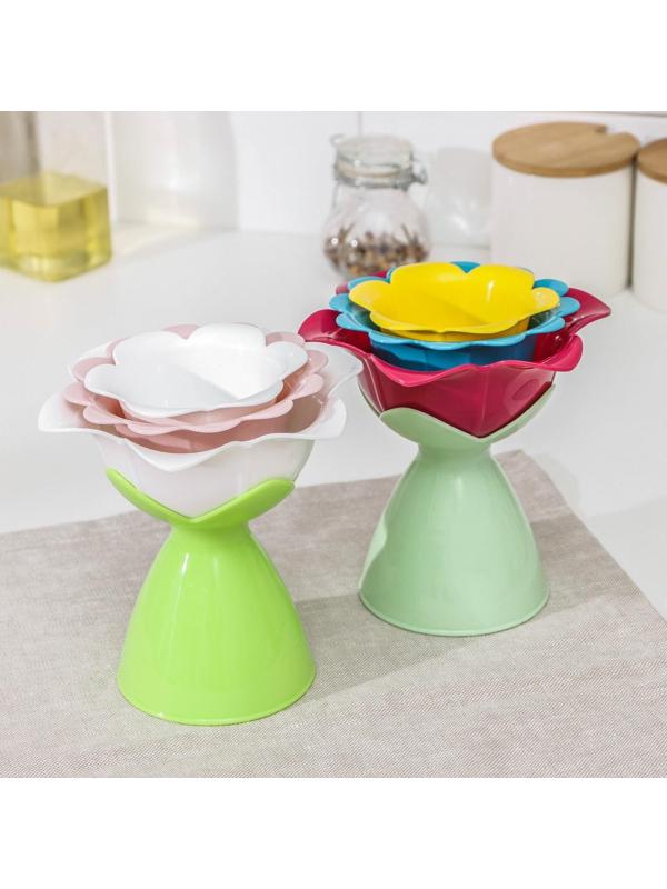 Набор воронок на подставке «Цветы», 3 шт