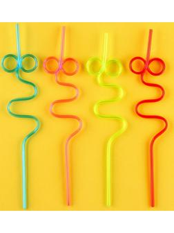 Трубочки для коктейля «Завитушка», набор 4 шт., цвета МИКС