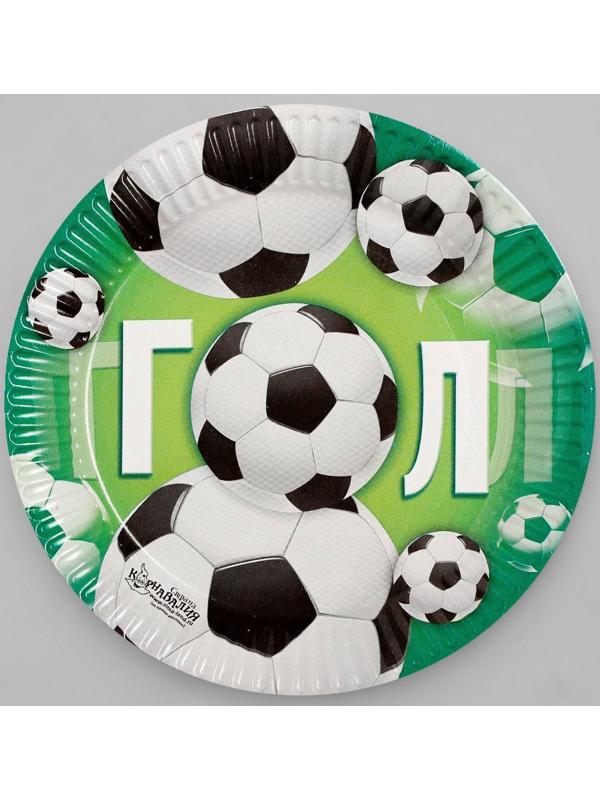 Бумажная тарелка «Гол», мячики, 18 см