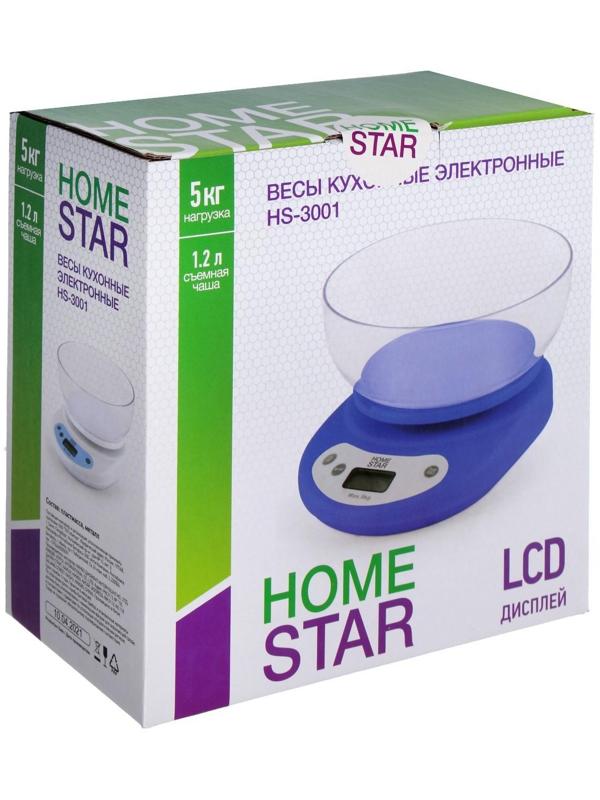 Весы кухонные HOMESTAR HS-3001, электронные, до 5 кг, белые