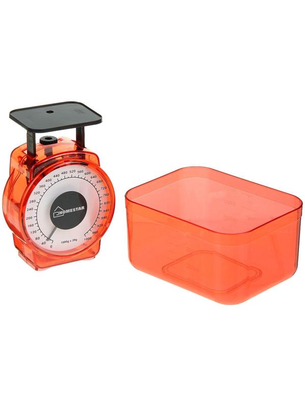 Весы кухонные HOMESTAR HS-3004М, механические, до 1 кг, чаша 0.5 л, красные