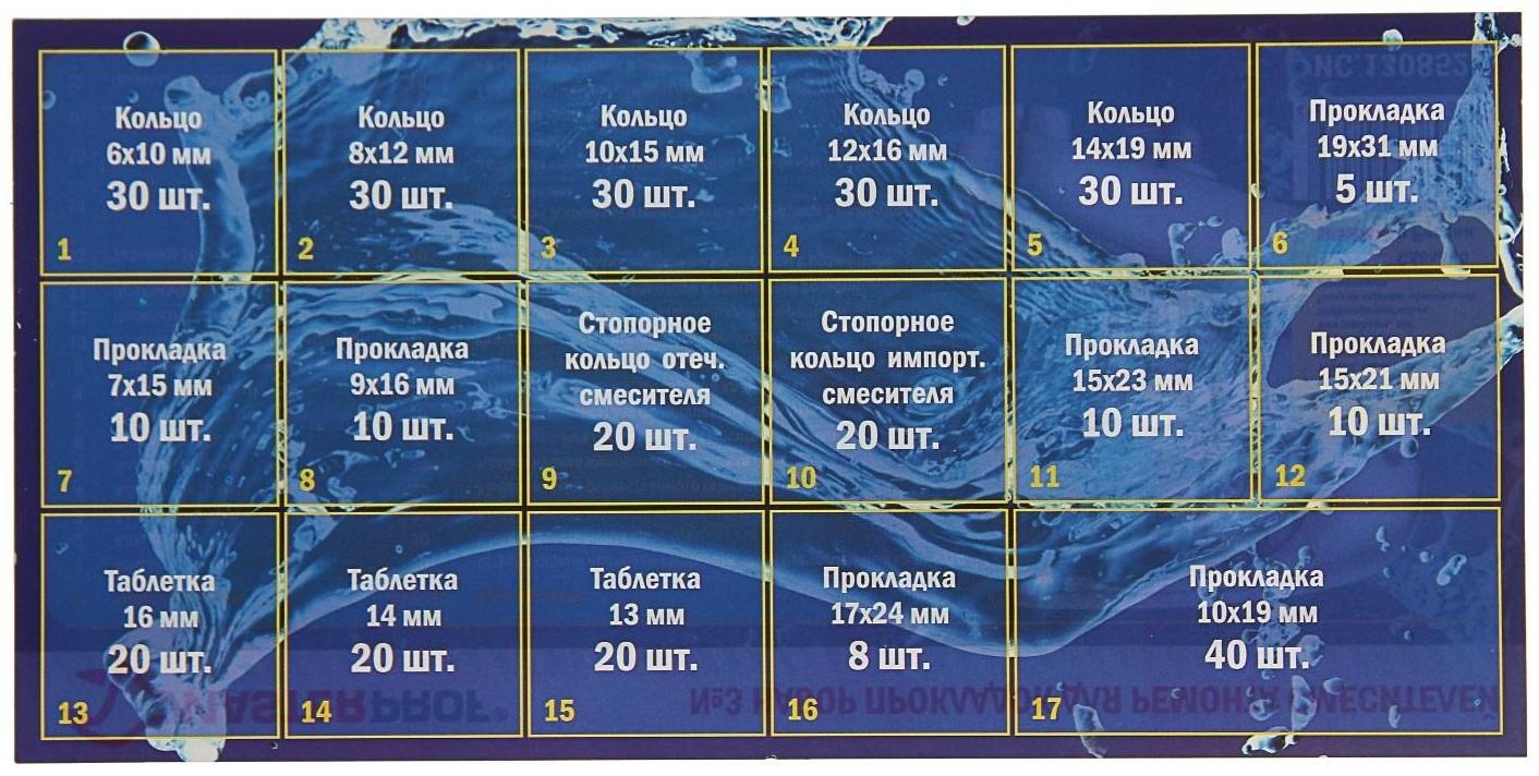 Набор прокладок MasterProf, для смесителя и бытовой сантехники 