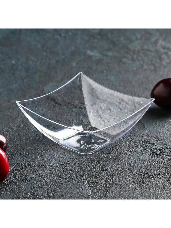 Форма одноразовая для фуршетов Square, 90 мл, 7×7 см, цвет прозрачный