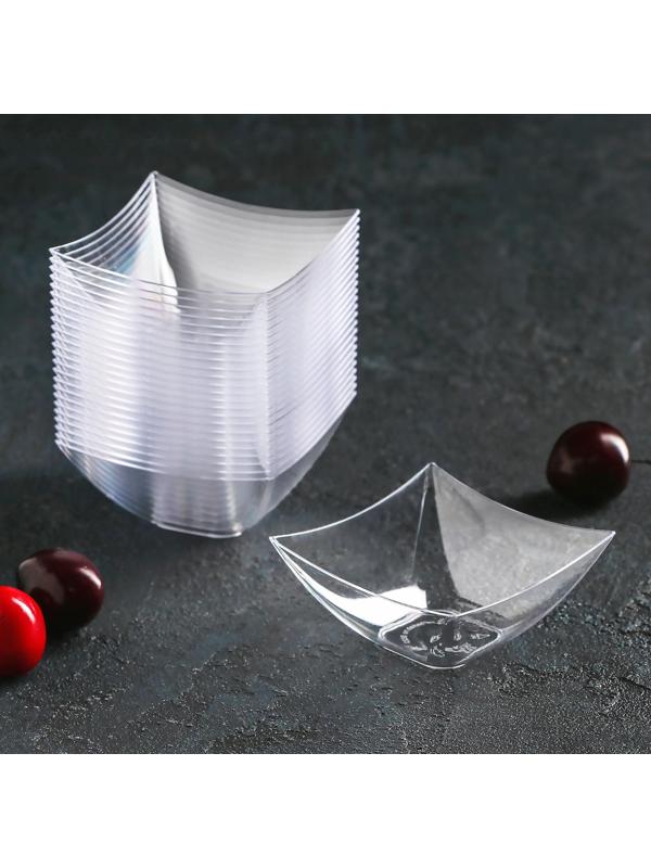 Форма одноразовая для фуршетов Square, 90 мл, 7×7 см, цвет прозрачный