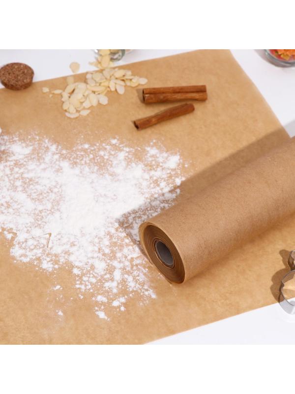 Пергамент силиконизированный, коричневый, жиростойкий, 38 см х 50 м