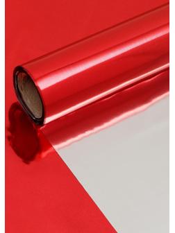 Полисилк односторонний, цвет красный + серебро, 1 х 20 м