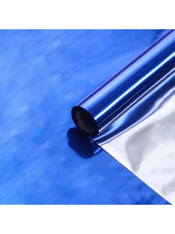 Полисилк односторонний синий + серебро, 1 х 20 м