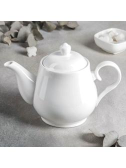 Чайник фарфоровый заварочный, 850 мл, цвет белый